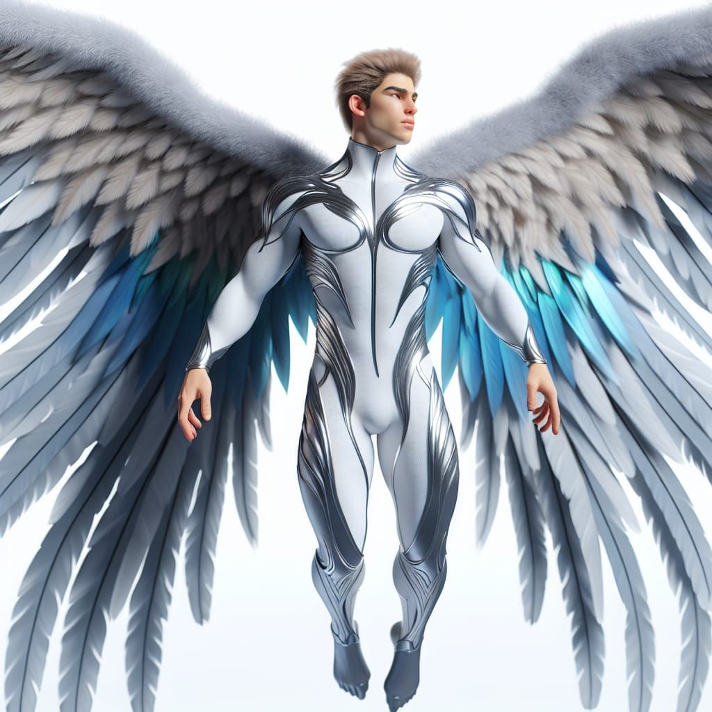 Winged Guardian with Divine Aura