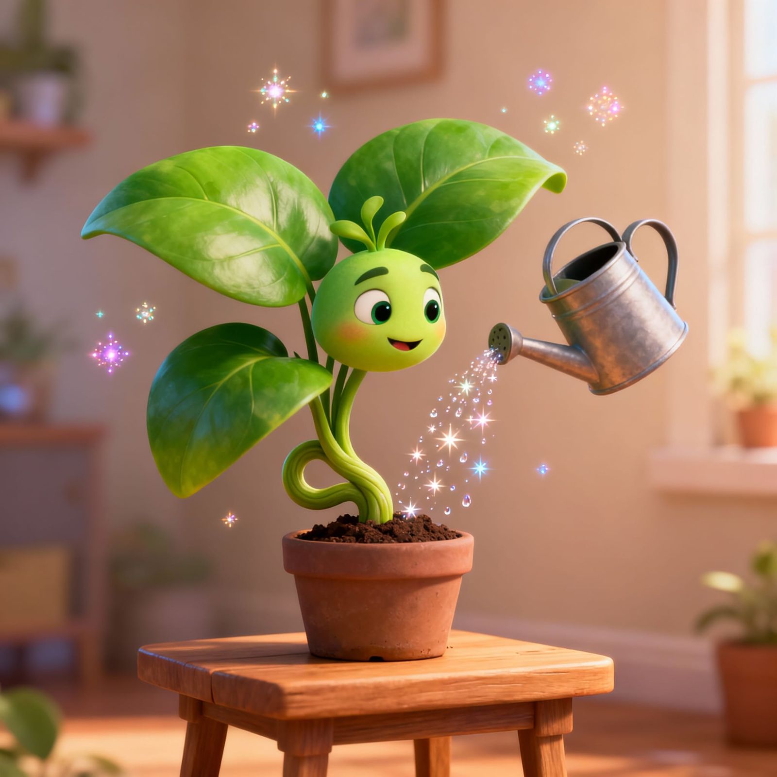 Whimsical Houseplant Waters Itself in Cozy Room