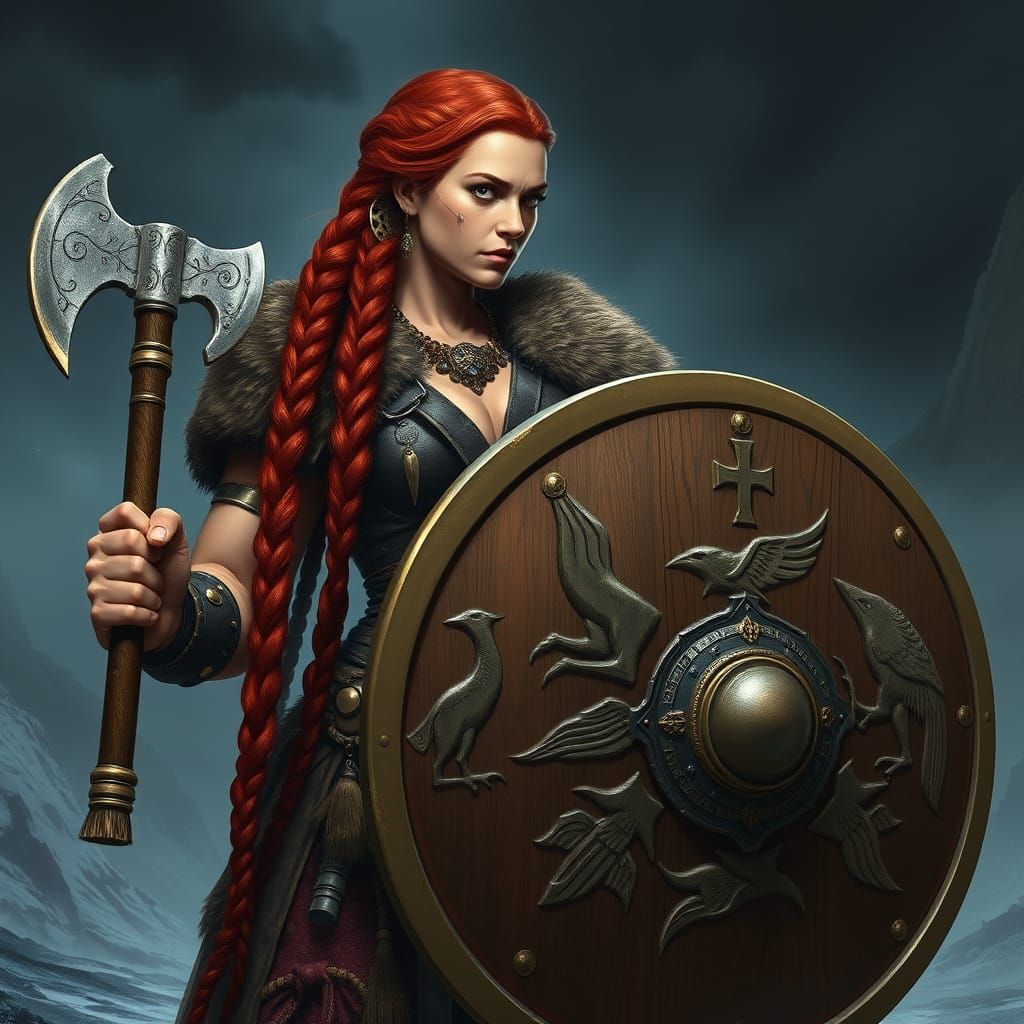 Viking Shieldmaiden Eydis Björnsdottir, Defiant in Battle