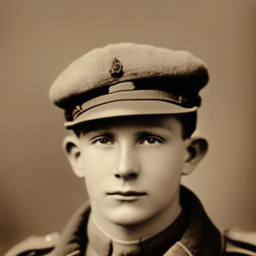 Vintage Portrait of a WWI British Soldier