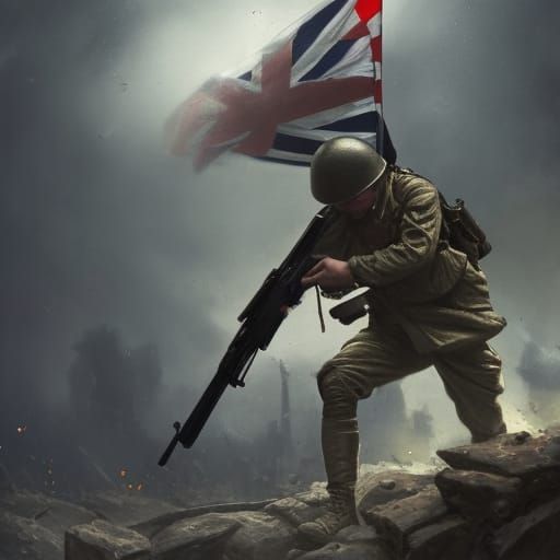 WWI Soldier's Sacrifice: Dark Fantasy Concept Art