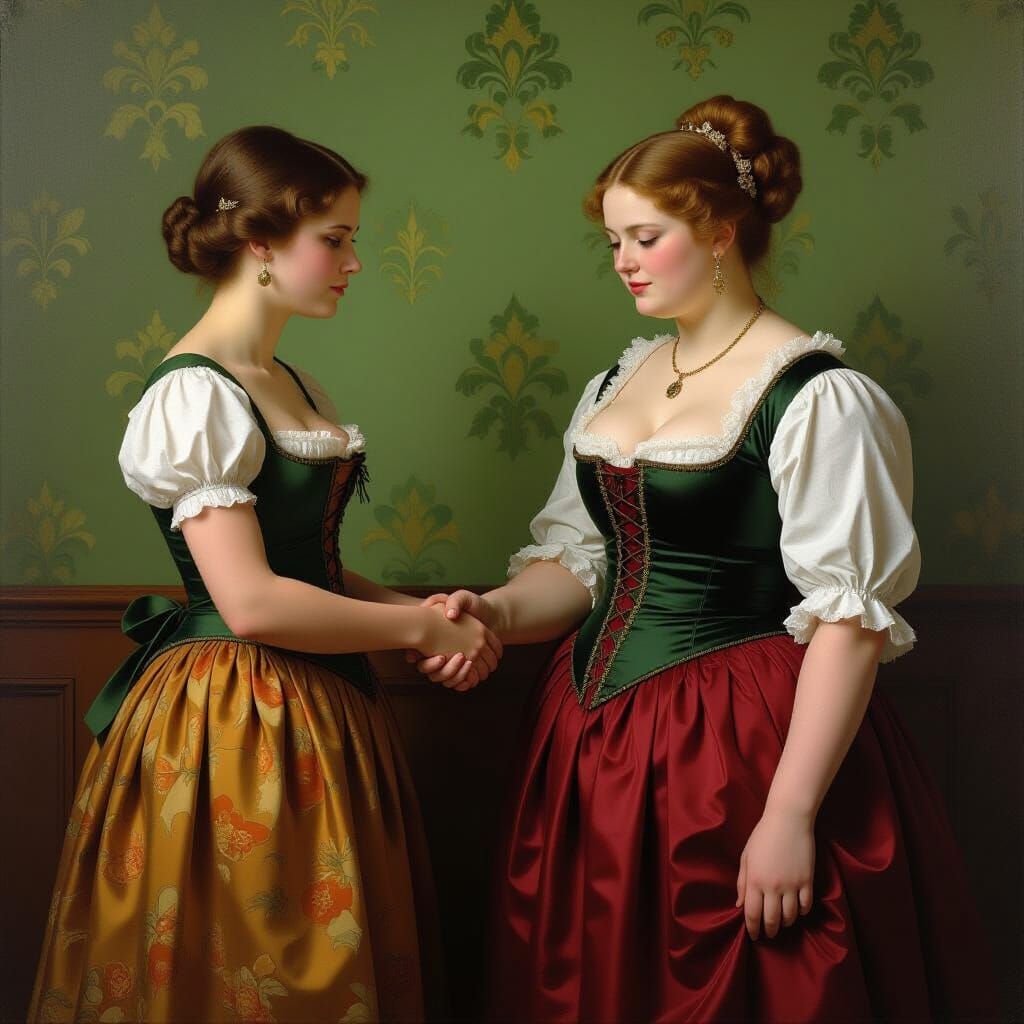 Contrasting Body Types in Rembrandt Style