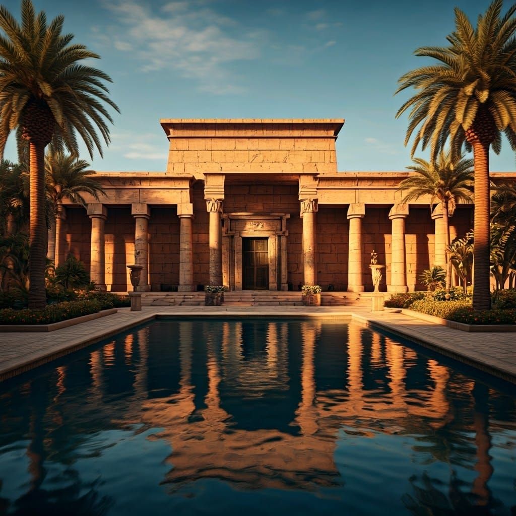 Majestic Egyptian Palace with Bathing Pool