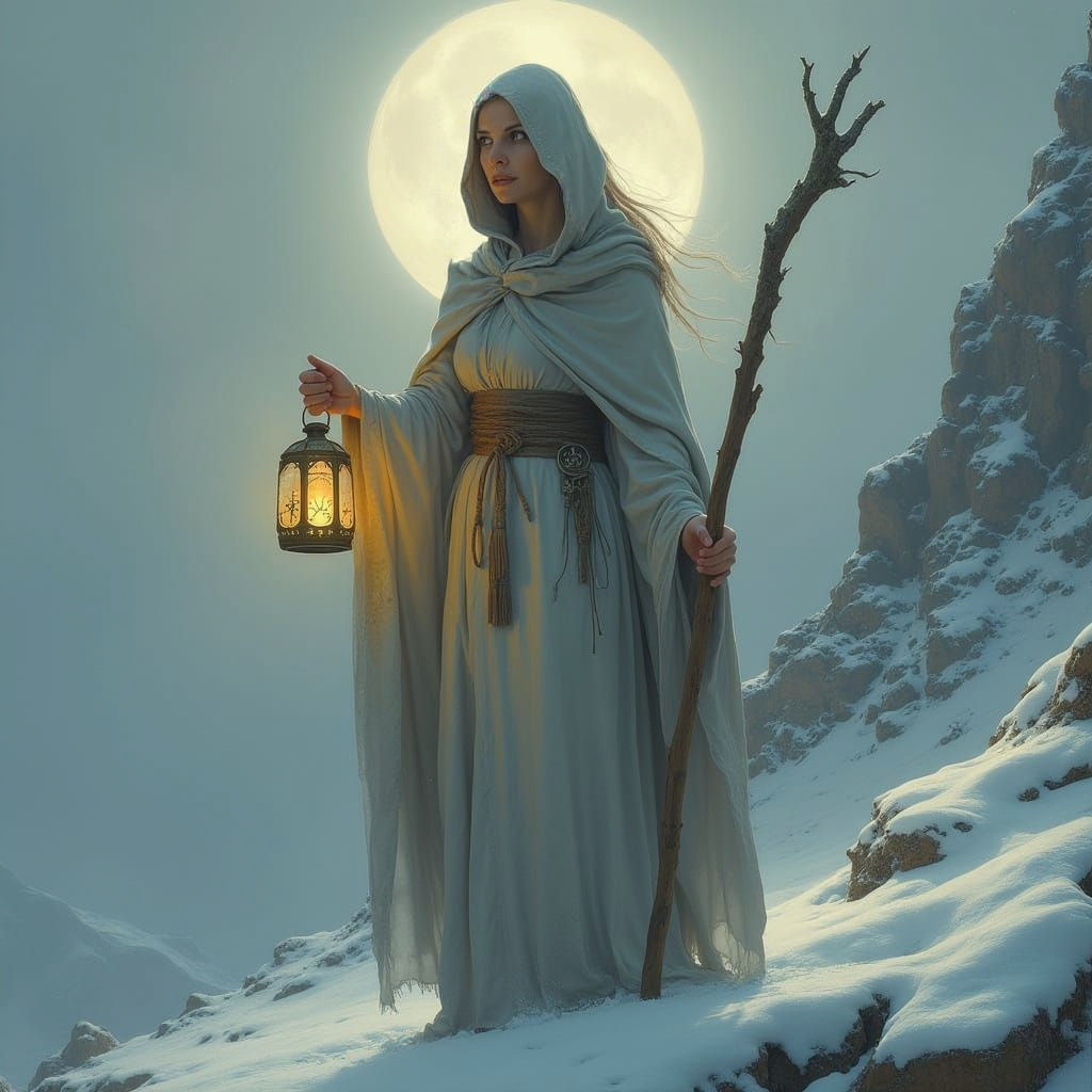 Greta Garbo as the Enigmatic Hermit in Snowy Solitude