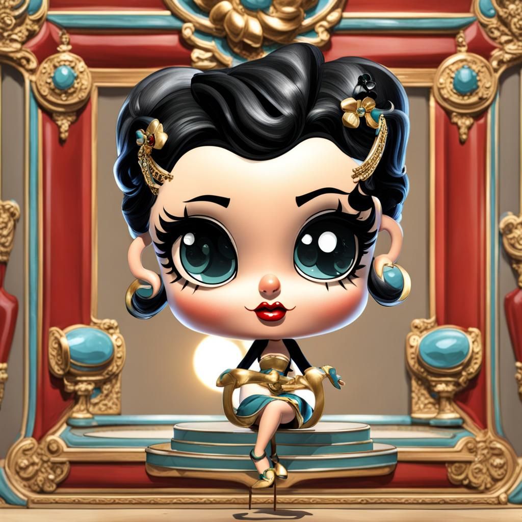 Classic Betty Boop Cartoon Character Rendering