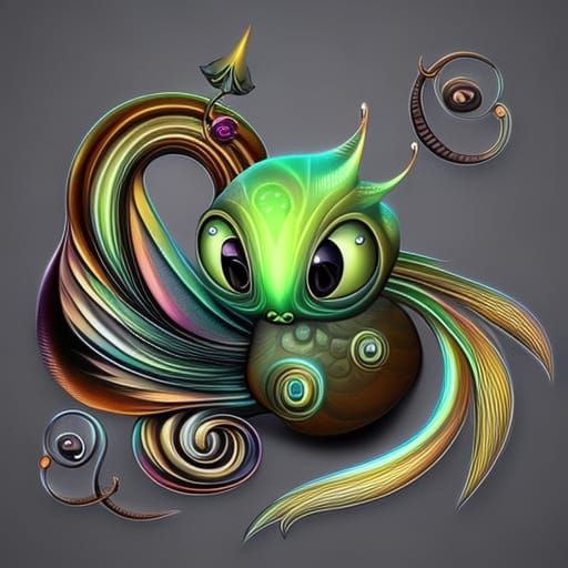 Chibi Snail in Anime Style: Detailed 3D Digital Art