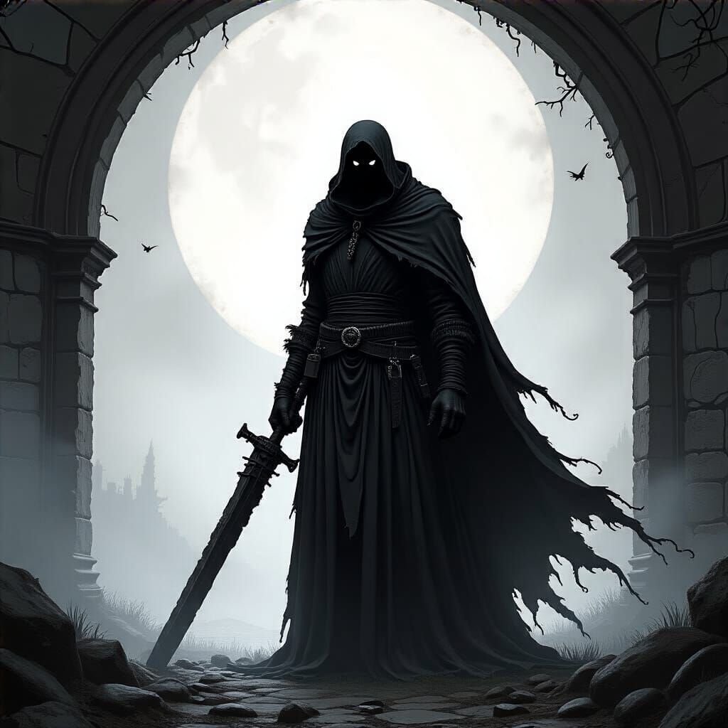 Grimdark Image in Chiaroscuro Style