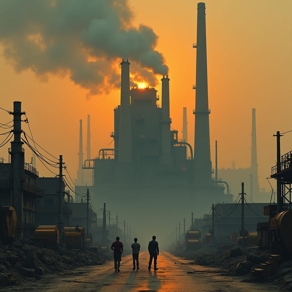 Industrial Factory Complex in Futuristic Style