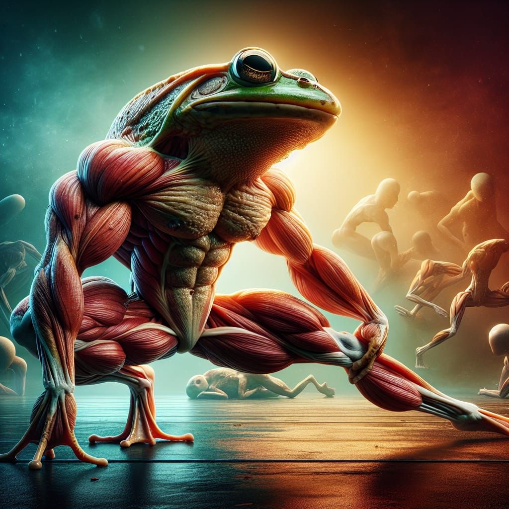 Muscular Frog Concept Art: Never Skip Leg Day