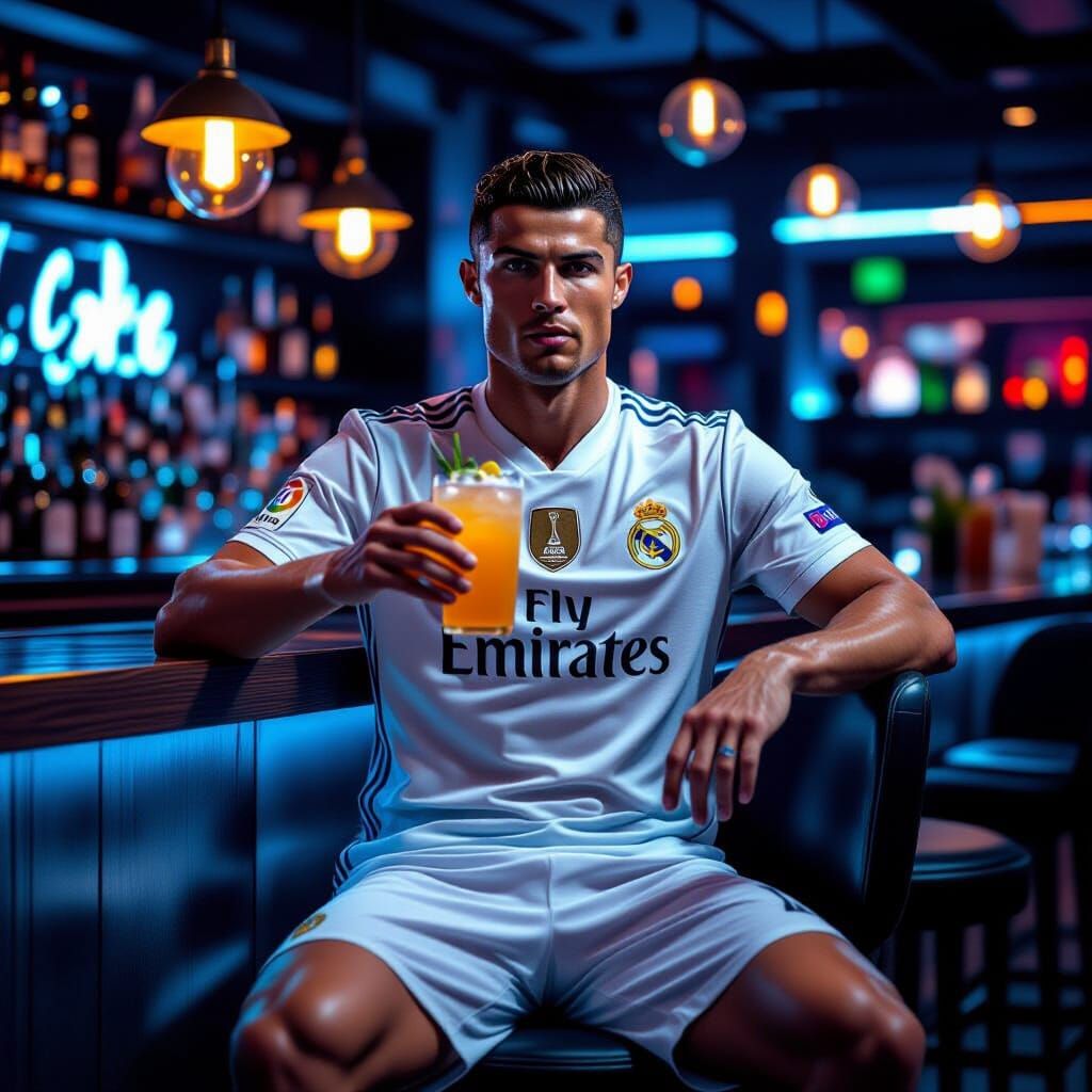Cristiano Ronaldo at a Bar, Digital Art