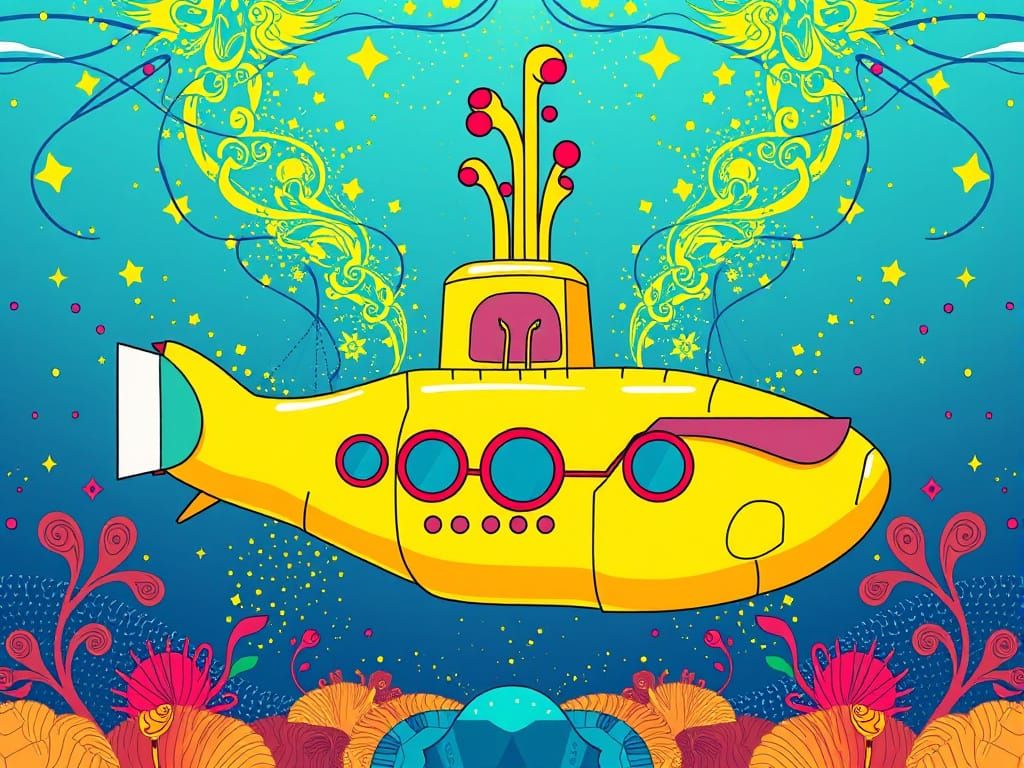 Yellow Submarine Pop Art Screen Print