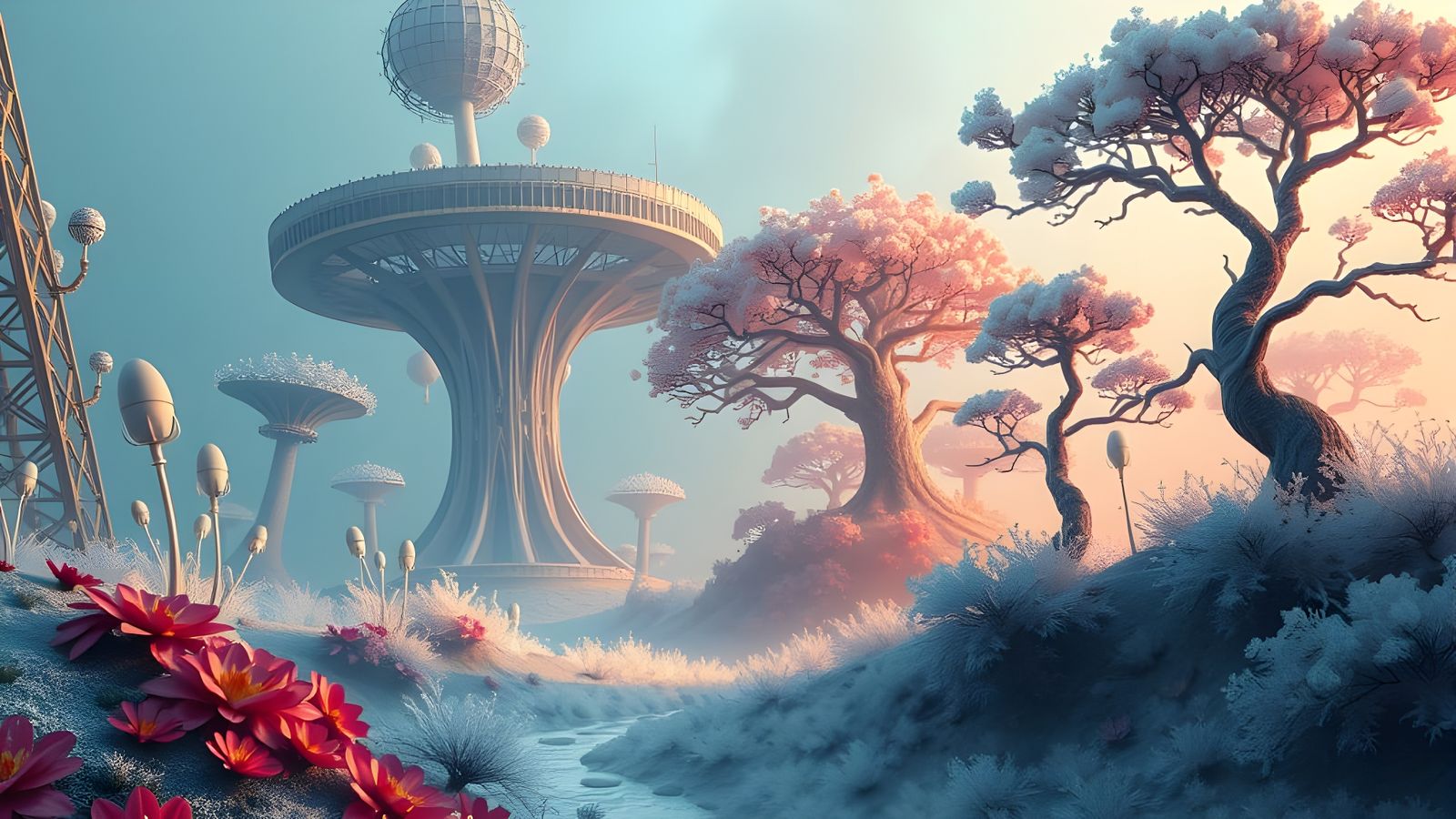 Bioluminescent Frozen Flowers and Fire Trees in Parametric L...