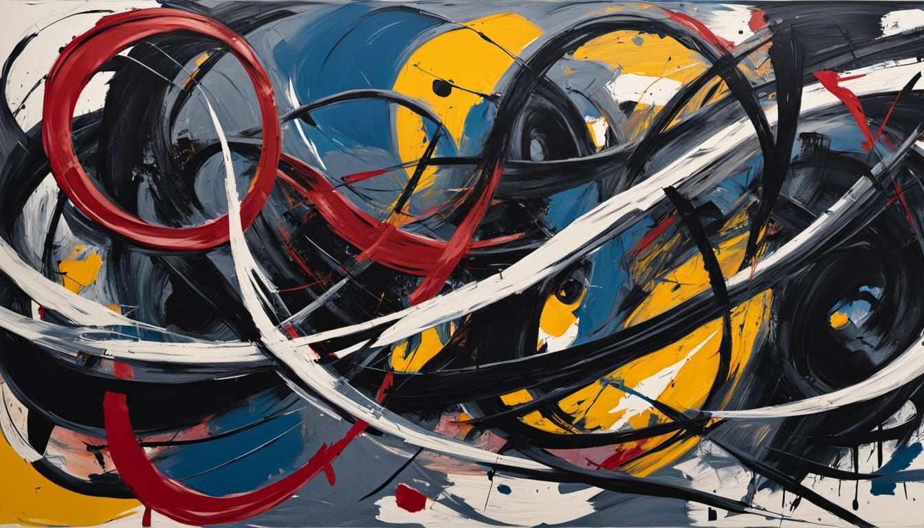 Abstract Expressionism: Impasto Symphony in Close-up