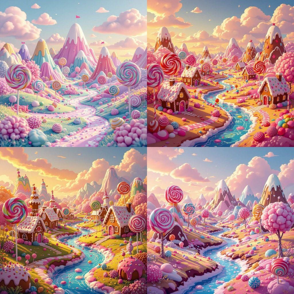 Whimsical Candy Land Landscape