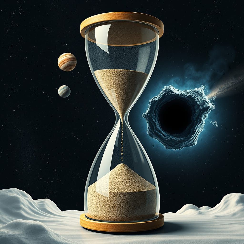 Cosmic Hourglass: Sand Becomes Planets and Black Holes