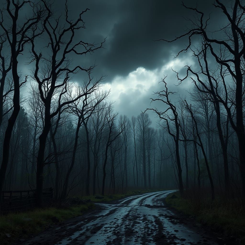 Gloomy Forest: A Digital Matte Painting