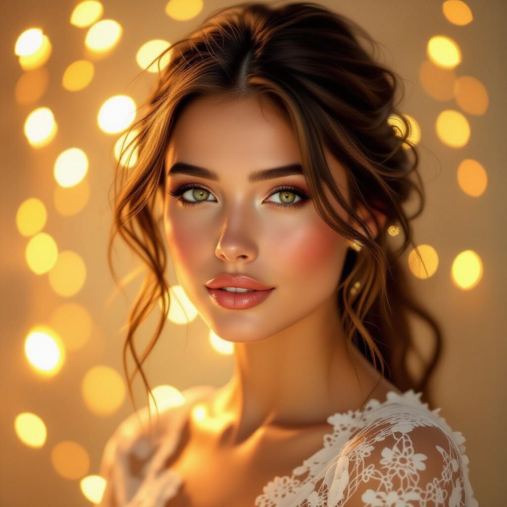 Radiant Woman in Dreamy Digital Art Style