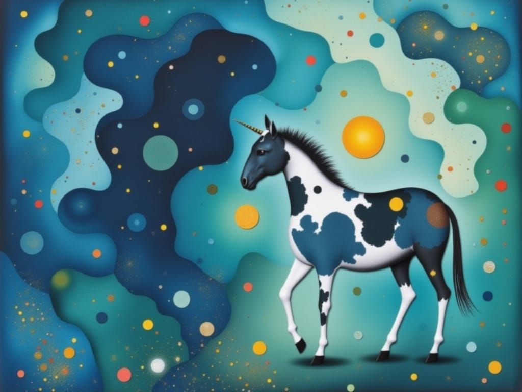 Appaloosa Unicorn Pony in Abstract Spiritual Style
