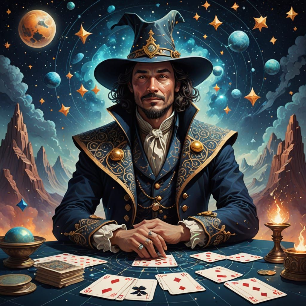 Jack of Spades as Celestial Cartographer Charting Constellat...