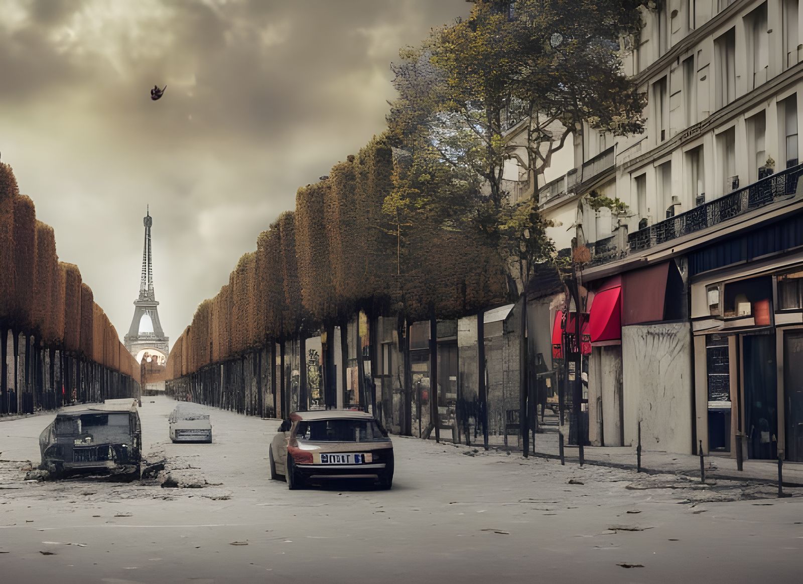 Nature Reclaims Abandoned Paris: Photorealistic Cityscape