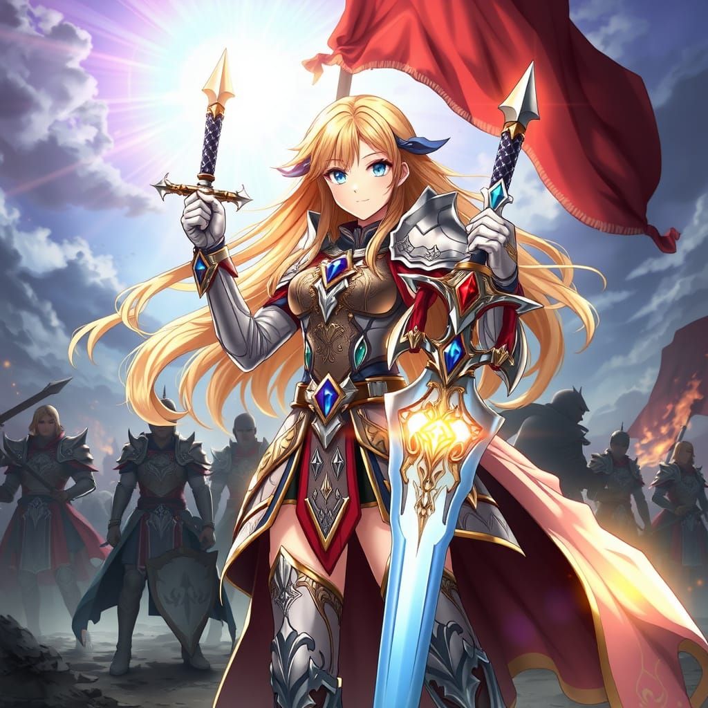 A anime-style female warrior