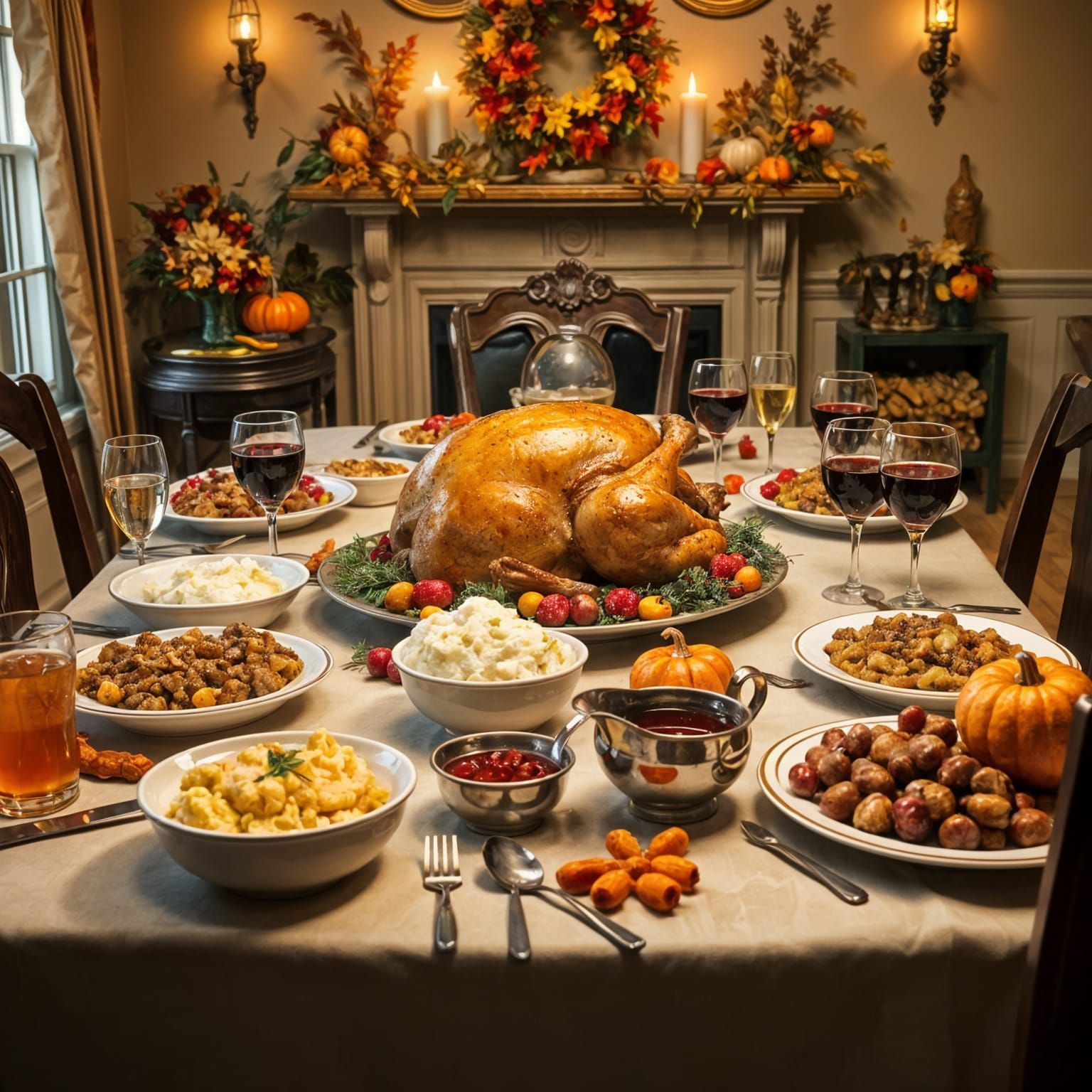 Picture Perfect Thanksgiving Dinner with Fall Decorations