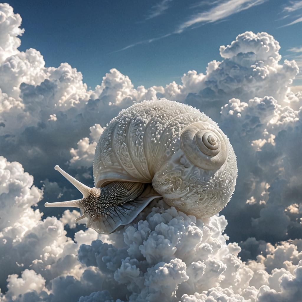 Ethereal Cloud Snail in 3D Rendering