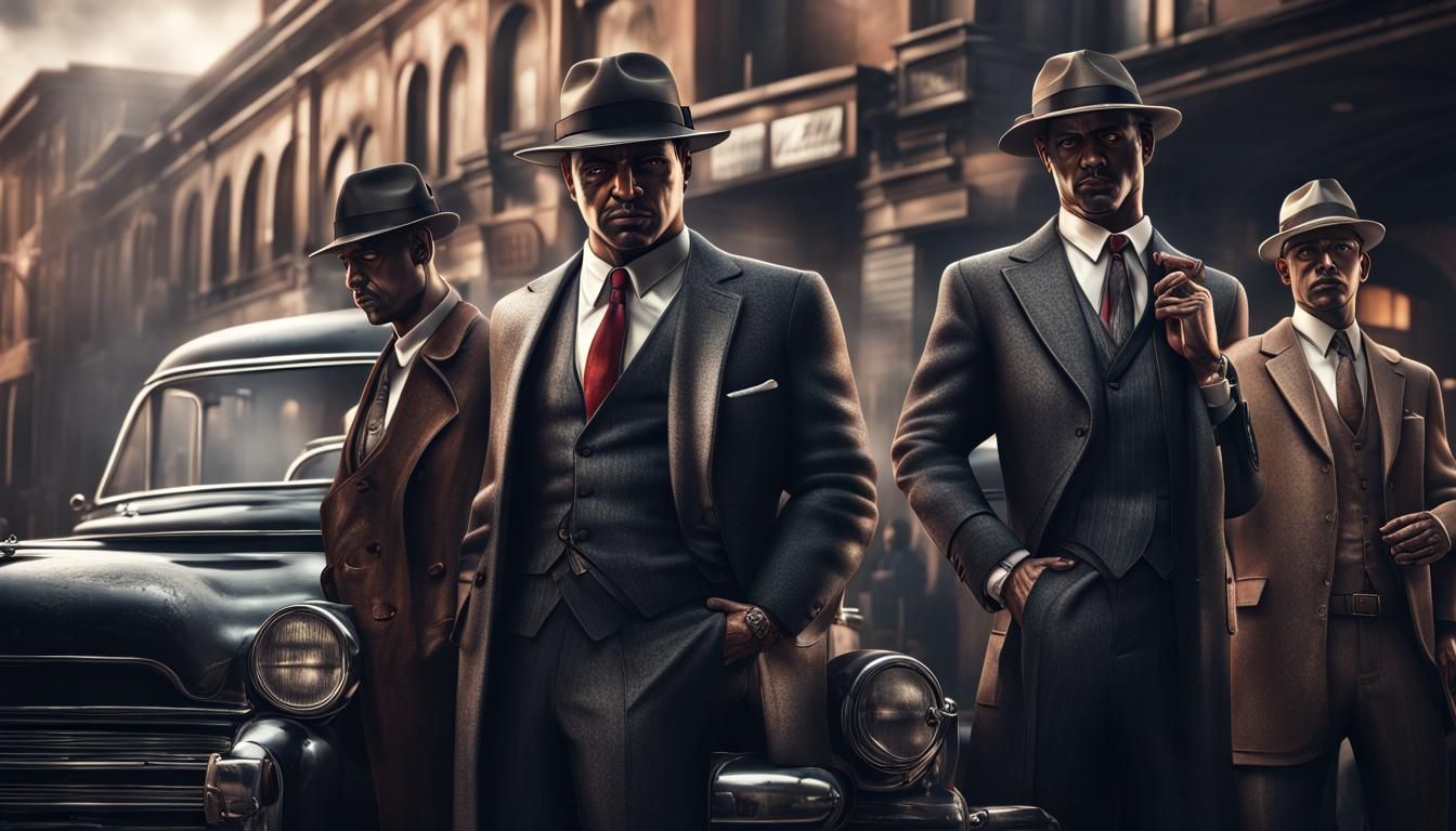 Hyperrealistic Mafia Characters in Cinematic Style