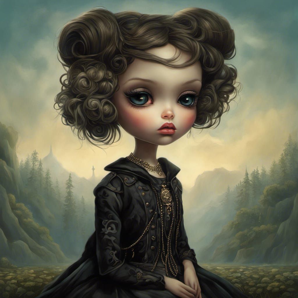 Grunge Punk Blythe Doll in Surreal Fantasy Style