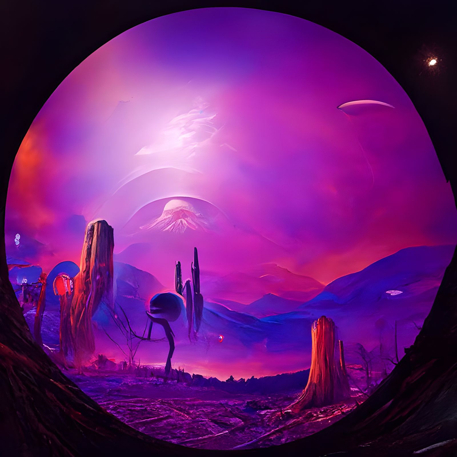 Panoramic Alien Landscape Concept Art