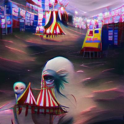Sinister Vintage Carnival in Gothic Horror Style