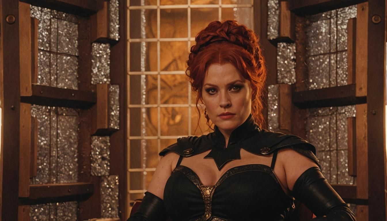 Morrigan as Goa'uld on Spaceship Bridge