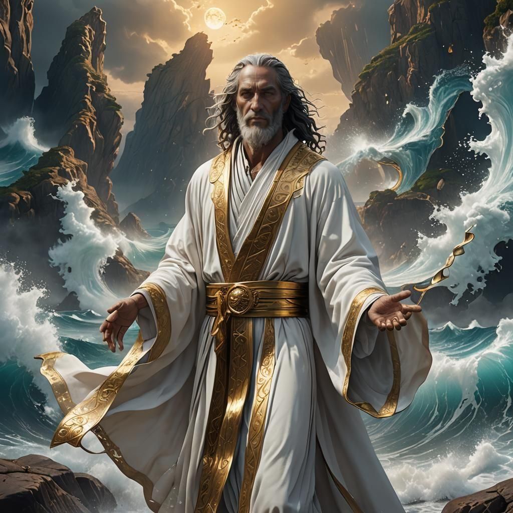 Surreal Moses Image: Detailed Matte Painting in 8k