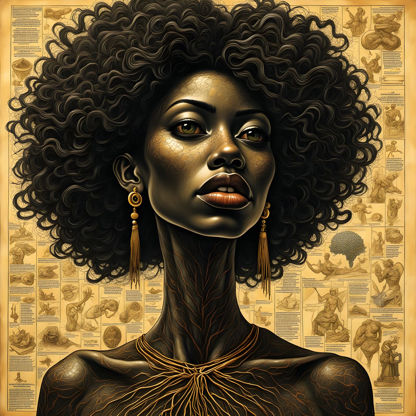 Surreal Expressionist Portrait of a Black Woman