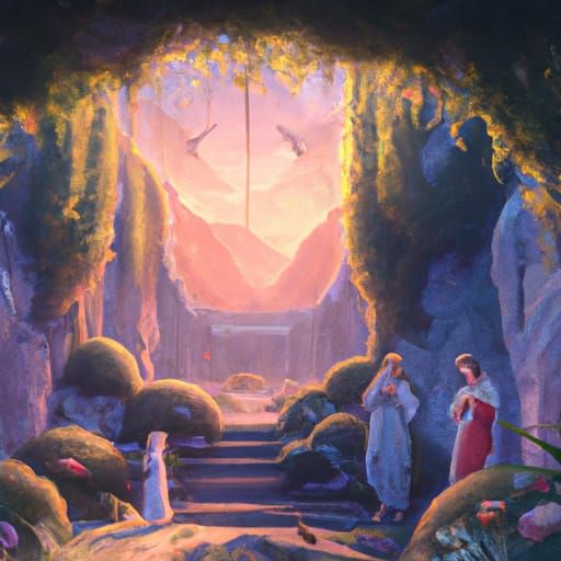 Anime Jesus Praying in Gethsemane: Ghibli Style