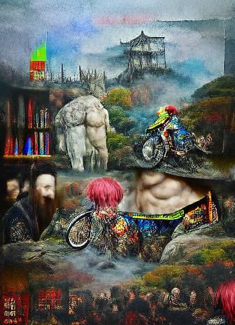 Maximalist Renaissance Painting in Dieselpunk Style
