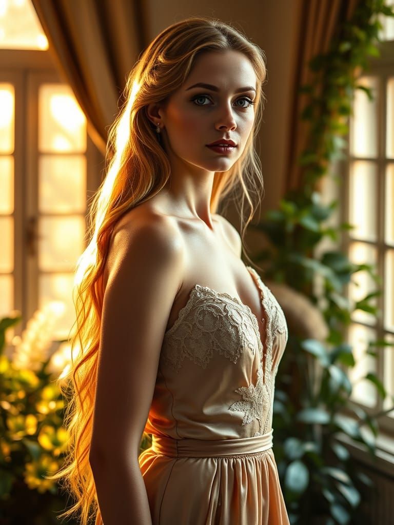 Ethereal Beauty in Pre-Raphaelite Style