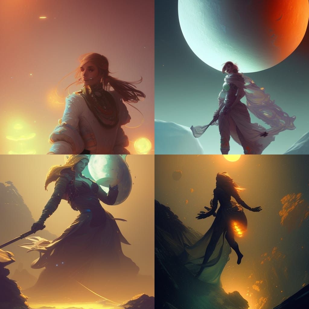 Alien Dancing on the Moon: Hyperdetailed Concept Art