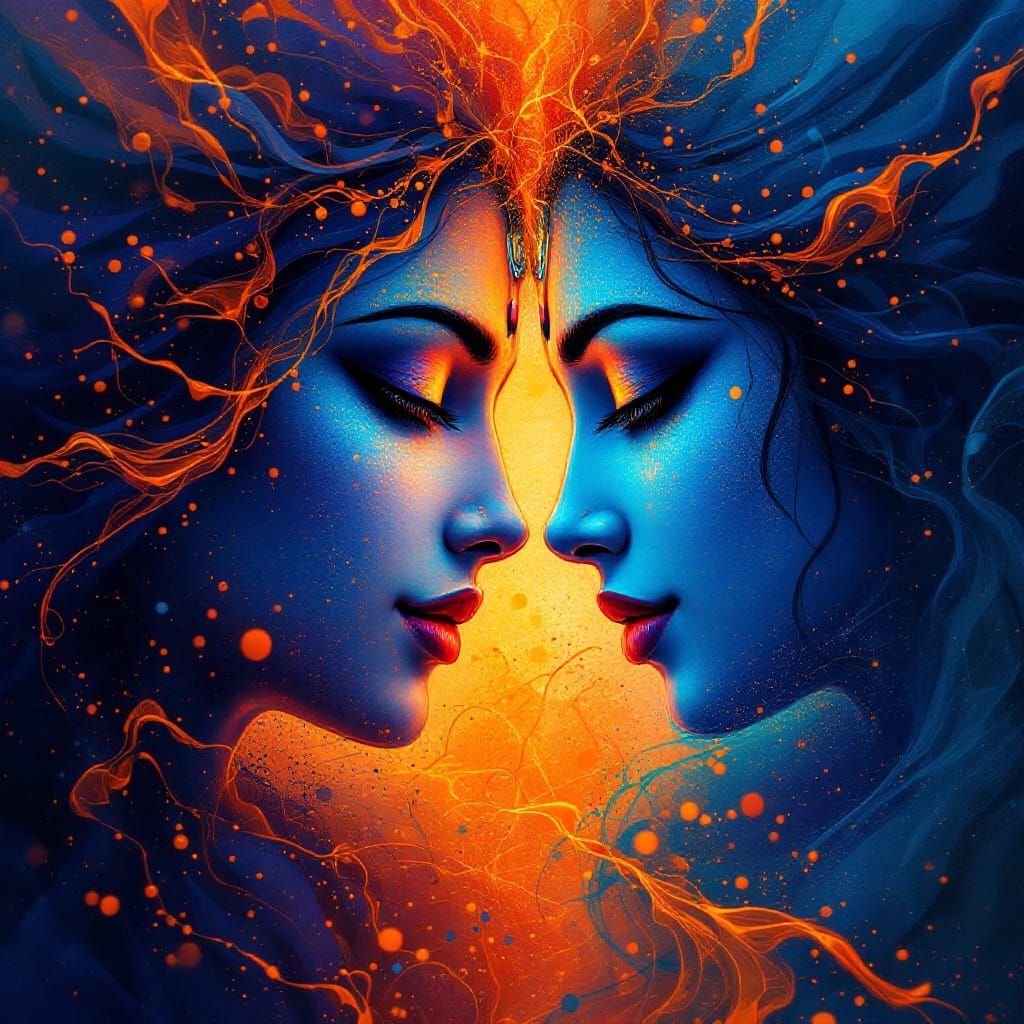 Divine Harmony in Vibrant Splashes