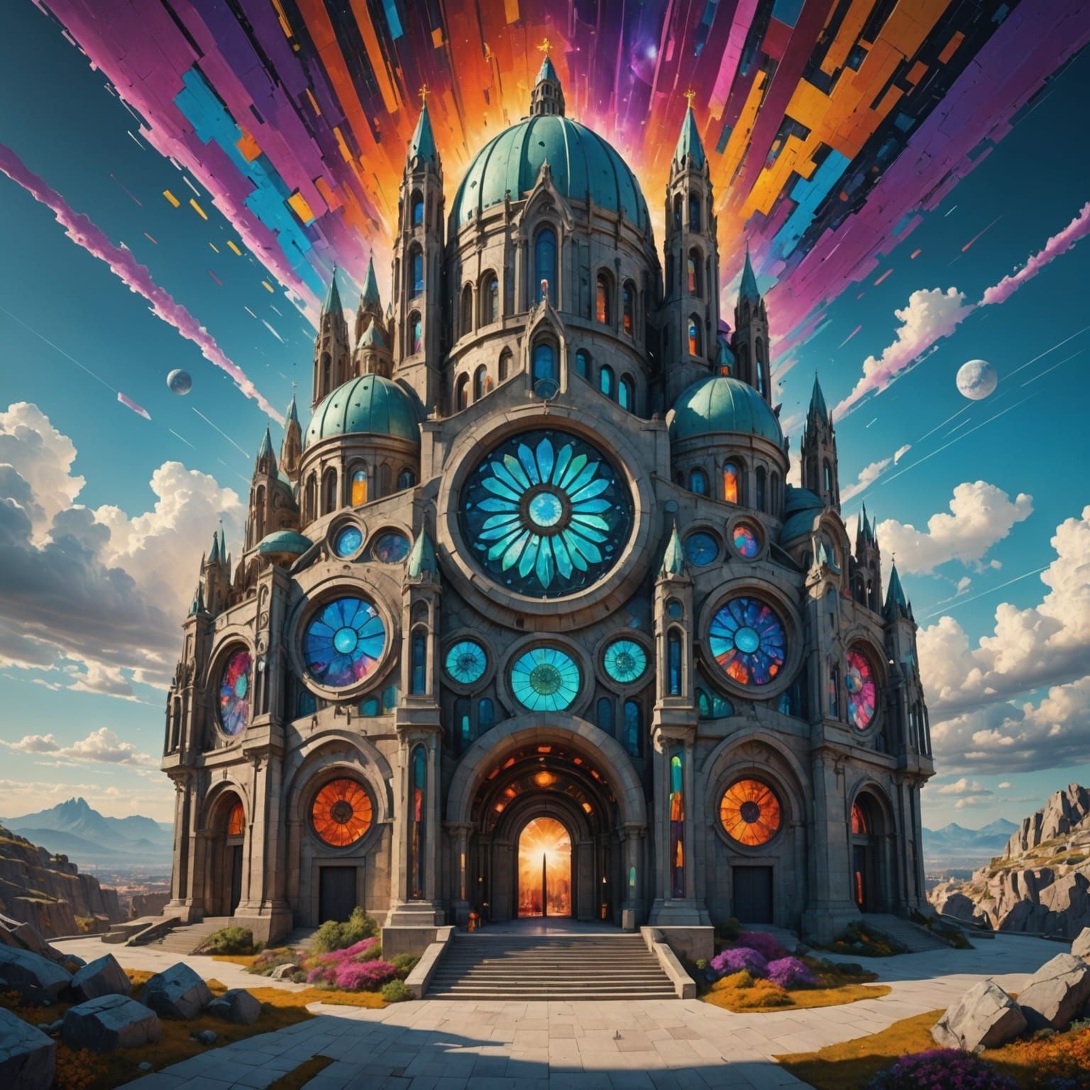 Surreal Futuristic Basilica Rises from the Concrete Landscap...