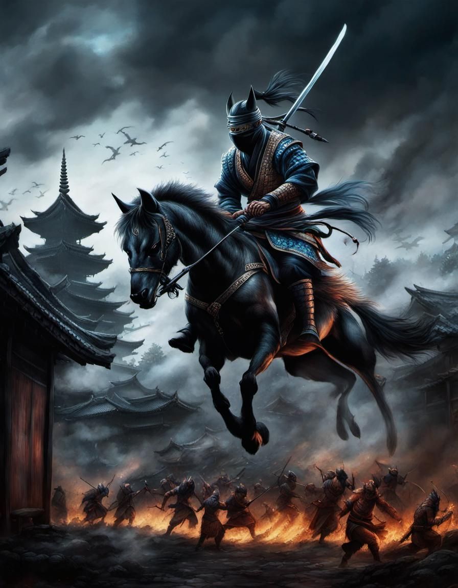 Epic Ninja Battle in Konoha Village: Hyperrealistic Airbrush...