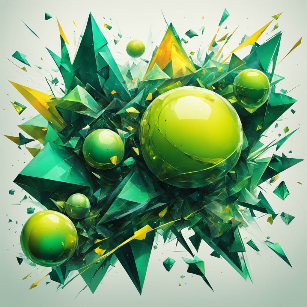 Ethereal Fragmentation Art: Dynamic Monkopod Amidst Prismati...