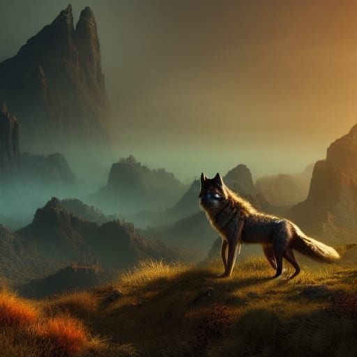 Fantastical Wolves in Detailed Matte Painting