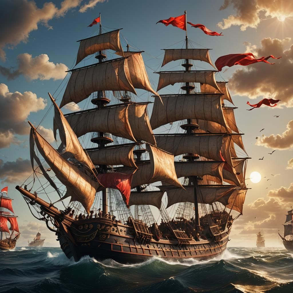 The Santa Maria Sails the Open Sea