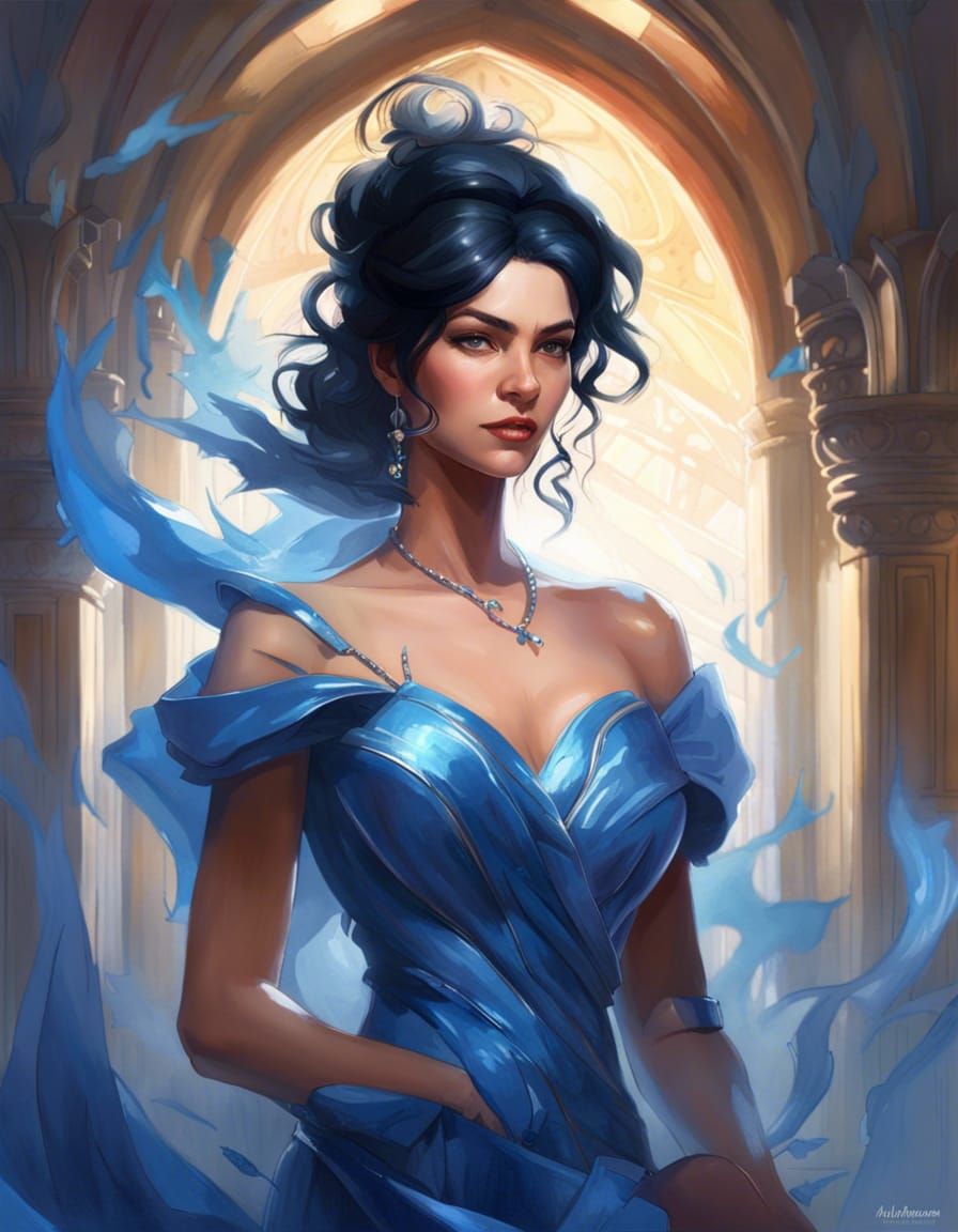 Killer Queen Portrait in Watercolor Style