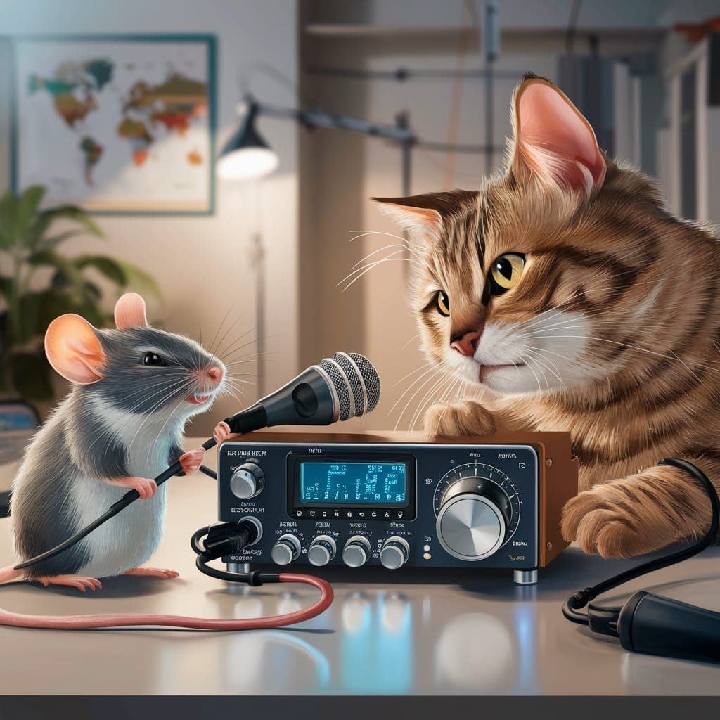 Mouse and Cat Communicate with Modern Radio Transceiver