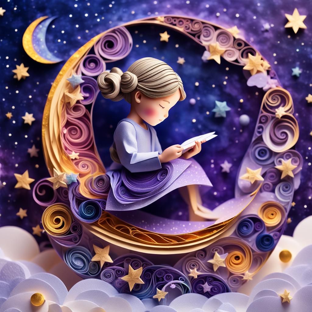 Little Girl and the Moon