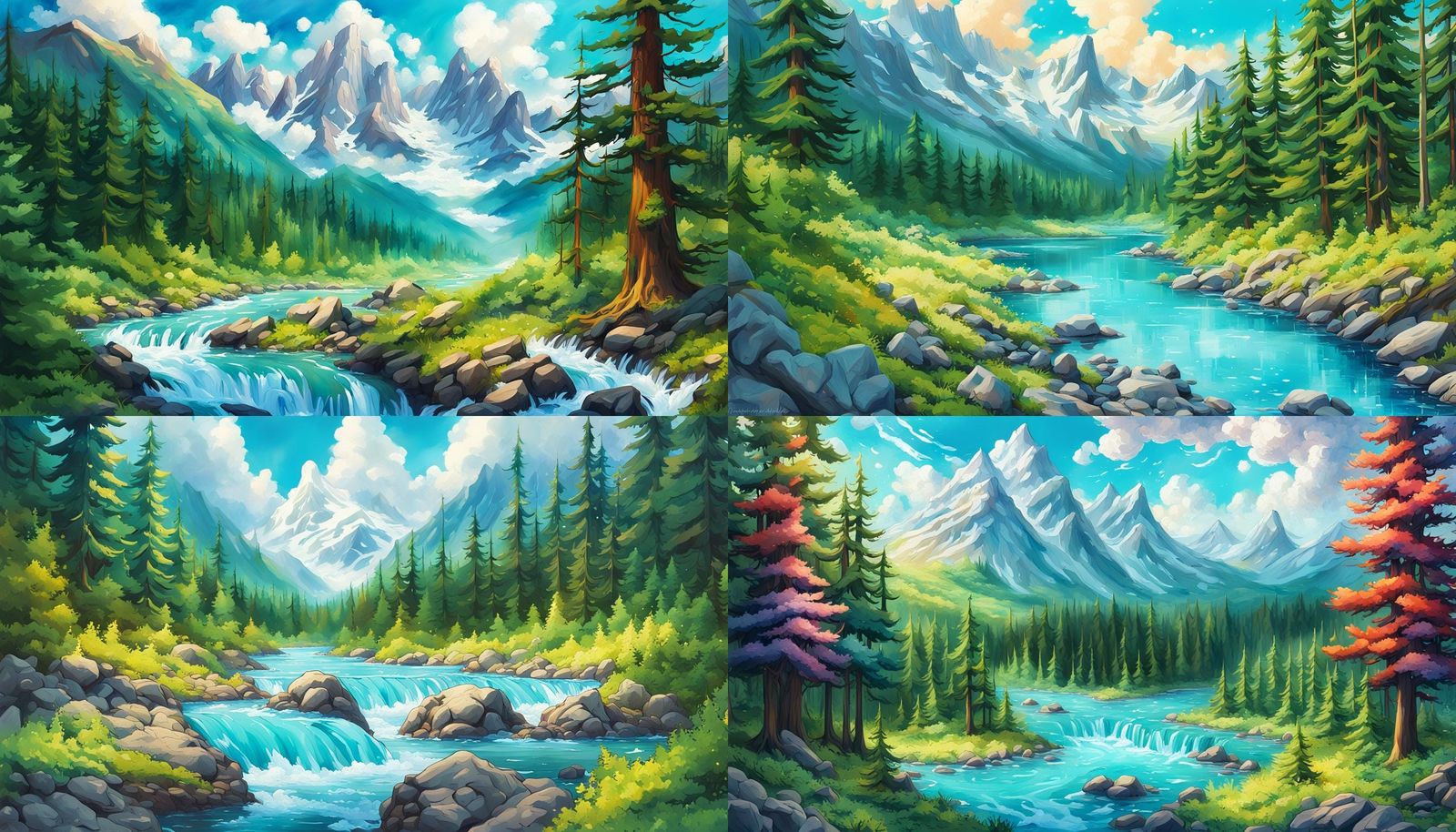 Canadian Forestscape in Anime Key Visual Style
