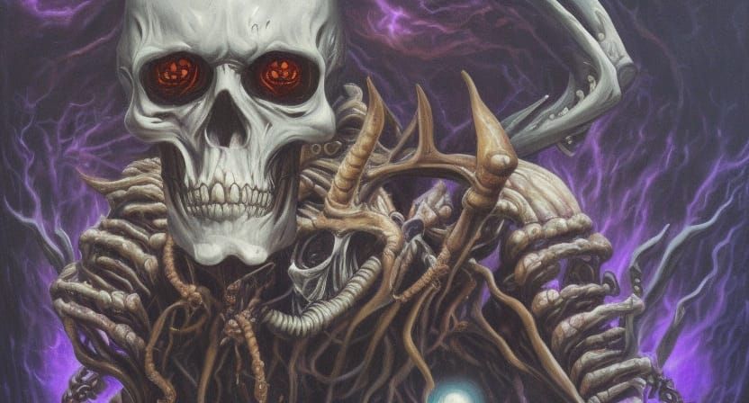 Dark Wizard Confronts Skeletons in Eldritch Horror
