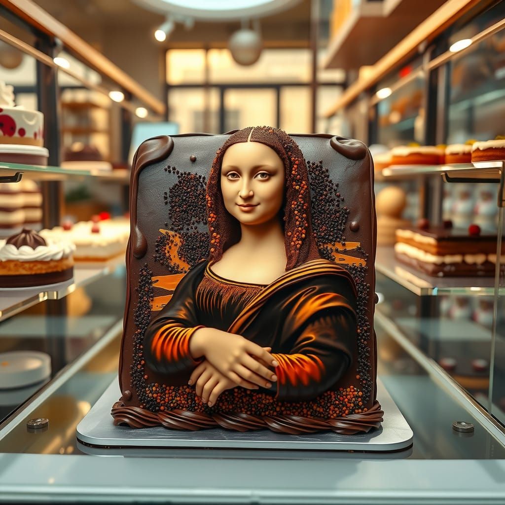 Mona Lisa Chocolate Cake Masterpiece